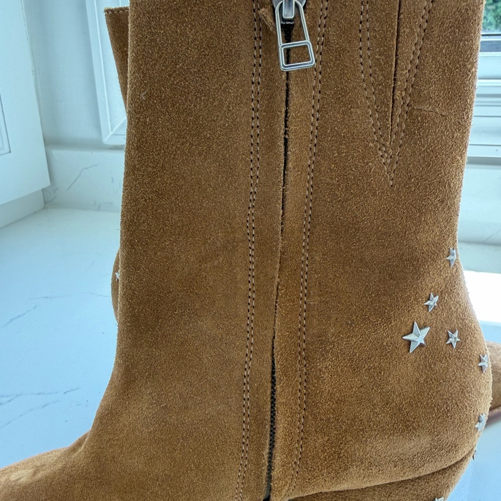 Matisse Brown Suede Star-Studded Ankle Boots - Picture 9 of 11